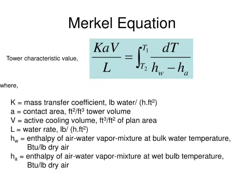 معادلات دمای برج خنک کننده