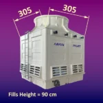 ابعاد برج خنک کننده 300 تن به همراه ارتفاع پکینگ