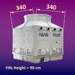 ابعاد برج خنک کننده 400 تن به همراه ارتفاع پکینگ