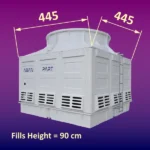 ابعاد برج خنک کننده 700 تن به همراه ارتفاع پکینگ