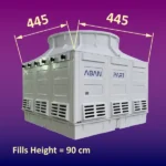 ابعاد برج خنک کننده 500 تن به همراه ارتفاع پکینگ