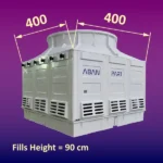 ابعاد برج خنک کننده 500 تن به همراه ارتفاع پکینگ